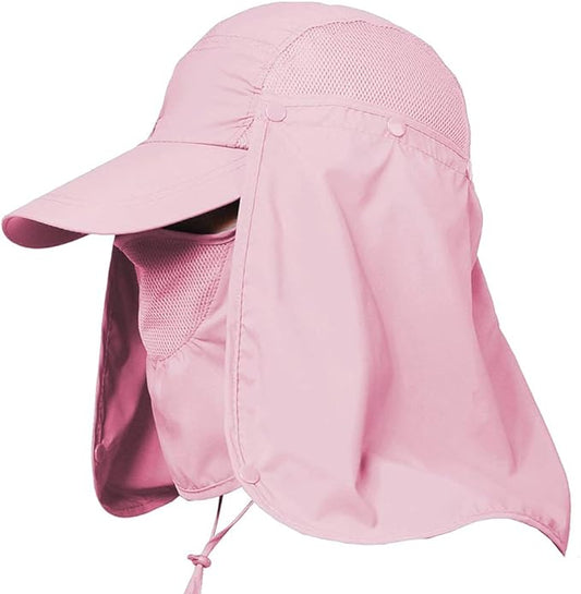 traderplus Fishing Hat Men/Women Outdoor Sun Cap UV Sun Protection Hat with Removable Neck Flap & Face Cover Cycling Hiking