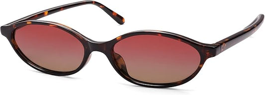 Retro Oval Cat Eye Sunglasses for Women Y2k Trendy Narrow Sunnies Designer Sun Glasses AR82253