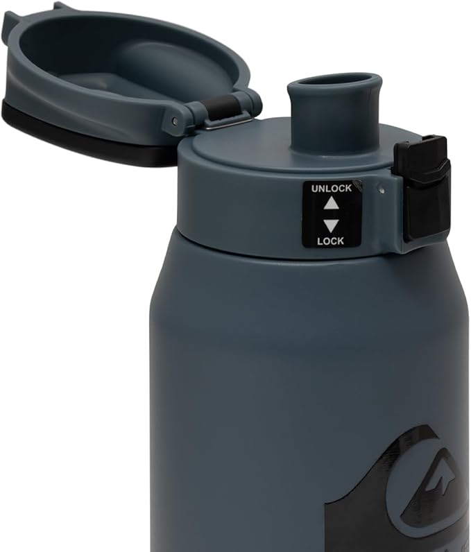 Quiksilver Redondo 26oz Double Wall Stainless Steel Water Bottle, Reusable Sports Bottle with Leak-Proof Lid, Non-Slip Rubber Base, Carrier Handle, insulated Tumblers, 24H Hot & Cold Beverage