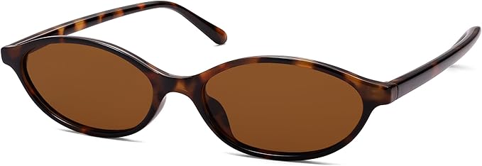 Retro Oval Cat Eye Sunglasses for Women Y2k Trendy Narrow Sunnies Designer Sun Glasses AR82253