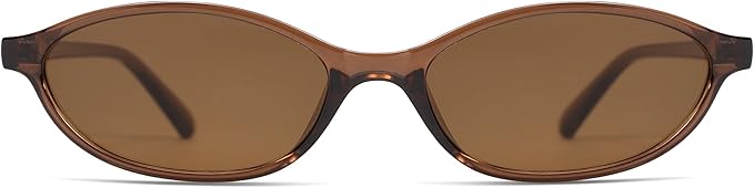 Retro Oval Cat Eye Sunglasses for Women Y2k Trendy Narrow Sunnies Designer Sun Glasses AR82253