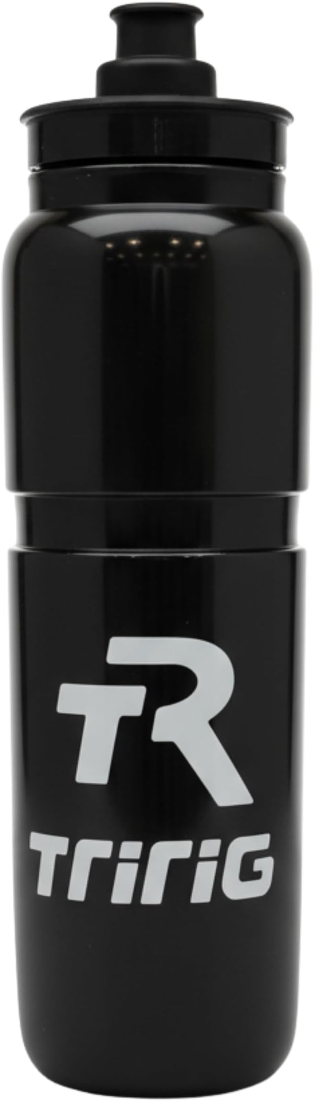 TRIRIG TR Cycling Water Bottles 32 Oz Black Featuring a Watergate Lid for Easy, Leak Proof Access - Fits Standard Bike Cages for Triathlon Bikes, Gym & Outdoor Lightweight Sports Water Bottle