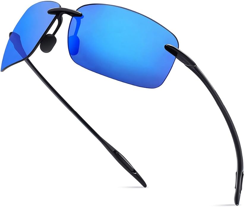 WISTON Sports Polarized Sunglasses for Men Women Tr90 Rimless Frame for Running Fishing Baseball Driving W8001