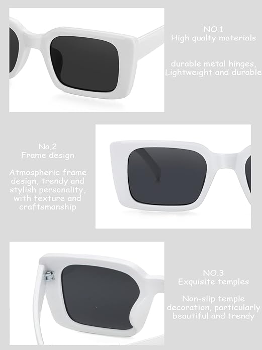 Onrtry Rectangle Sunglasses for Women Men Vintage Fashion Sun Glasses