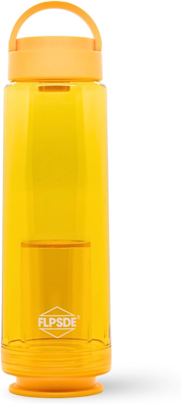 FLPSDE XR Dual Chamber Water Bottle with Integrated Storage Compartment for Snacks and More - 2 in 1 Container for Travel, School, Hiking, Sports, Work, Office, Gift