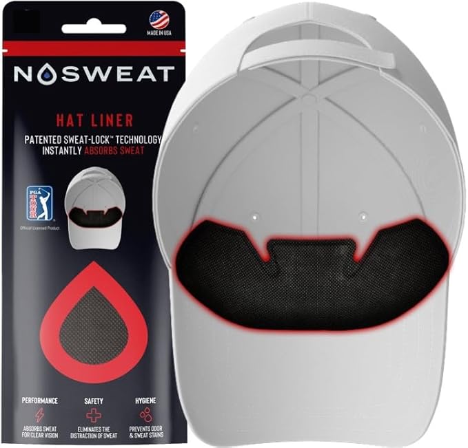 Golf Hat Sweat Liner | PGA Tour Licensed | Prevents Stains & Odor | Made in The USA - 3 | 6 | 12 | 25 Pack