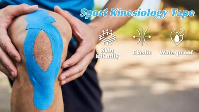 3 Rolls Kinesiology Tape,16ft Waterproof and Hypoallergenic Kinesiology Tape for Muscle Pain Relief,Joint Support and Tennis Football Sports Activities Tapes,Free-Cutting Elastic Athletic Tape