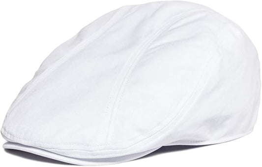 BOTVELA Men Cotton Twill Newsboy Flat Ivy Driving Hat Fitted Cap