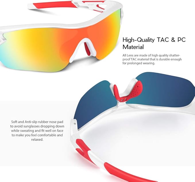 BEACOOL Polarized Sports Sunglasses for Men Women Youth Baseball Cycling Running Driving Fishing Golf Motorcycle TAC Glasses