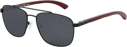 ZENOTTIC Aviator Wood Polarized Sunglasses for Men 100% UV Protection Fishing Driving Golf