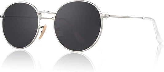 CGID Retro Round Polarized Sunglasses Mens Womens Circle Metal Hippie Shades UV400 Protection E01