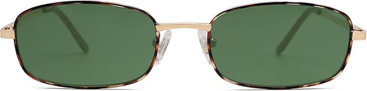 SOJOS Trendy Small Y2k Rectangle Sunglasses Womens Mens, Retro Narrow Chic Thin Skinny Sunnies SJ1187