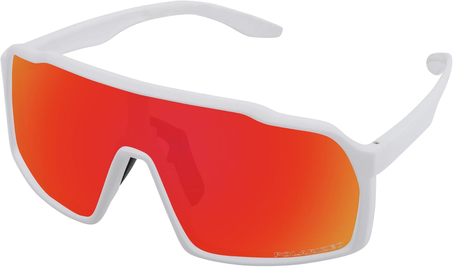 Sports Polarized Sunglasses for Men Women Outdoor Sunglasses UV400 Protection Lens with Nose Pads