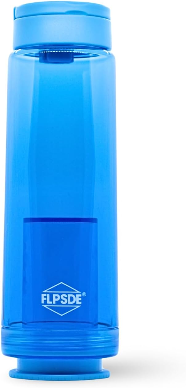 FLPSDE XR Dual Chamber Water Bottle with Integrated Storage Compartment for Snacks and More - 2 in 1 Container for Travel, School, Hiking, Sports, Work, Office, Gift