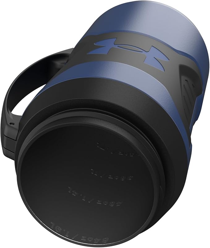 Under Armour Half Gallon Water Bottle Insulated, 64oz Insulated Water Bottle with Handle, Fence Hook, Leak Resistant, for Baseball, Football & More, Royal/Black