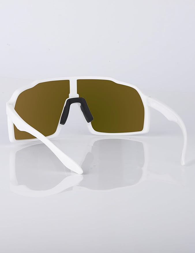 Sports Polarized Sunglasses for Men Women Outdoor Sunglasses UV400 Protection Lens with Nose Pads