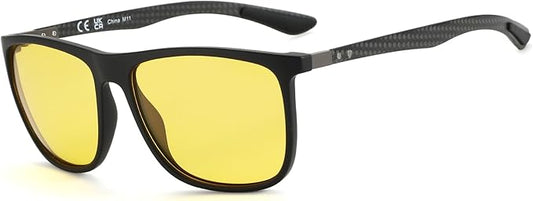 ZENOTTIC Square Polarized Sunglasses for Men Ultralight Carbon Fiber Sun Glasses Driving Fishing Golf Sports UV400 Protection