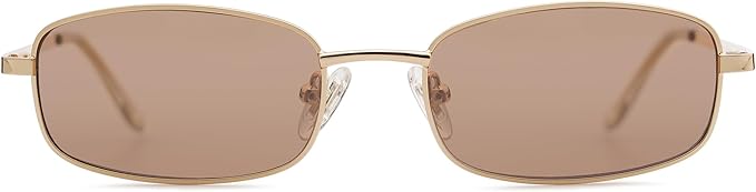 SOJOS Trendy Small Y2k Rectangle Sunglasses Womens Mens, Retro Narrow Chic Thin Skinny Sunnies SJ1187
