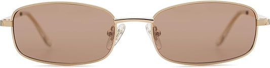 SOJOS Trendy Small Y2k Rectangle Sunglasses Womens Mens, Retro Narrow Chic Thin Skinny Sunnies SJ1187