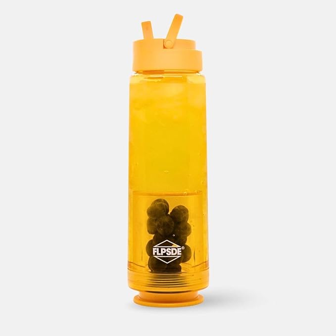 FLPSDE XR Dual Chamber Water Bottle with Integrated Storage Compartment for Snacks and More - 2 in 1 Container for Travel, School, Hiking, Sports, Work, Office, Gift