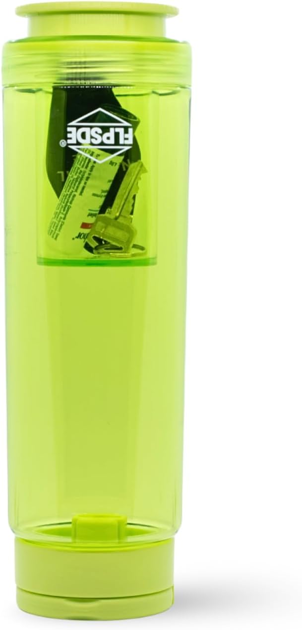 FLPSDE XR Dual Chamber Water Bottle with Integrated Storage Compartment for Snacks and More - 2 in 1 Container for Travel, School, Hiking, Sports, Work, Office, Gift