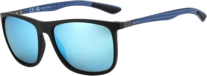 ZENOTTIC Square Polarized Sunglasses for Men Ultralight Carbon Fiber Sun Glasses Driving Fishing Golf Sports UV400 Protection