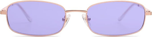 SOJOS Trendy Small Y2k Rectangle Sunglasses Womens Mens, Retro Narrow Chic Thin Skinny Sunnies SJ1187