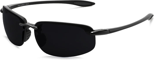 JULI Sports Sunglasses for Men Women Tr90 Rimless Frame for Running Fishing Baseball Driving MJ8001