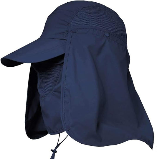 traderplus Fishing Hat Men/Women Outdoor Sun Cap UV Sun Protection Hat with Removable Neck Flap & Face Cover Cycling Hiking