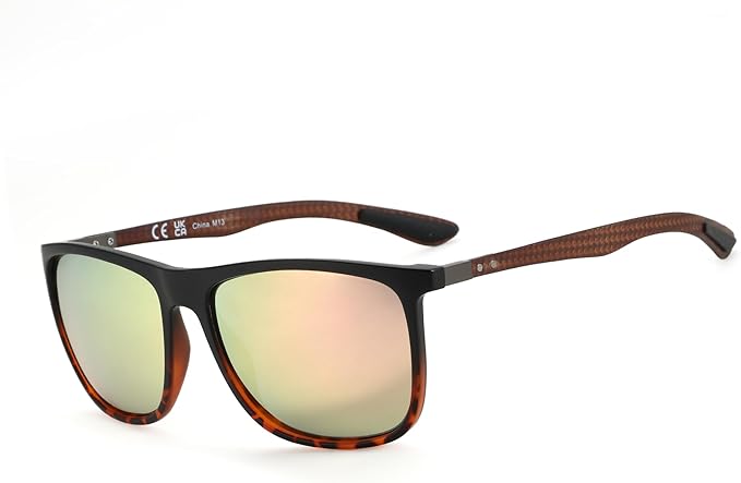 ZENOTTIC Square Polarized Sunglasses for Men Ultralight Carbon Fiber Sun Glasses Driving Fishing Golf Sports UV400 Protection