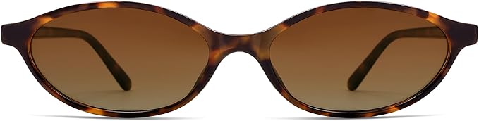 Retro Oval Cat Eye Sunglasses for Women Y2k Trendy Narrow Sunnies Designer Sun Glasses AR82253
