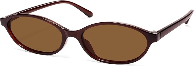 Retro Oval Cat Eye Sunglasses for Women Y2k Trendy Narrow Sunnies Designer Sun Glasses AR82253