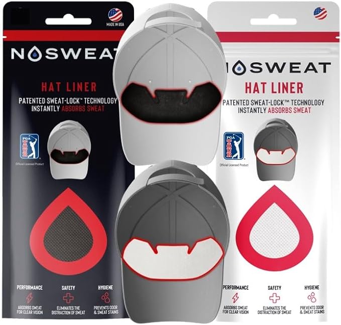 Golf Hat Sweat Liner | PGA Tour Licensed | Prevents Stains & Odor | Made in The USA - 3 | 6 | 12 | 25 Pack