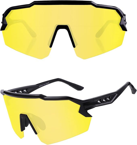 Ukoly Baseball Sunglasses For Men Women,Sports Sunglasses For Baseball Running Cycling UV400 protection TR90 Frame 615