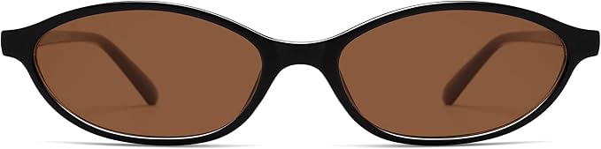 Retro Oval Cat Eye Sunglasses for Women Y2k Trendy Narrow Sunnies Designer Sun Glasses AR82253