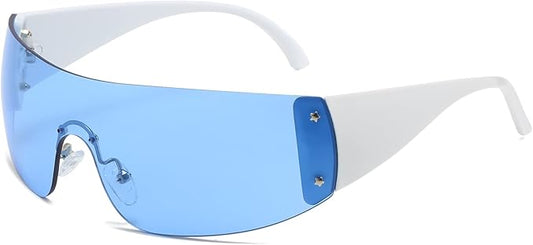 AIEYEZO Oversized Y2K Sunglasses for Women Men Trendy Retro Wrap Around Big Shield Sun Glasses