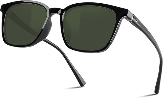 B.N.U.S Scratch-Resistant Polarized Sunglasses with Corning Glass Lenses for Superior Clarity and UV Protection