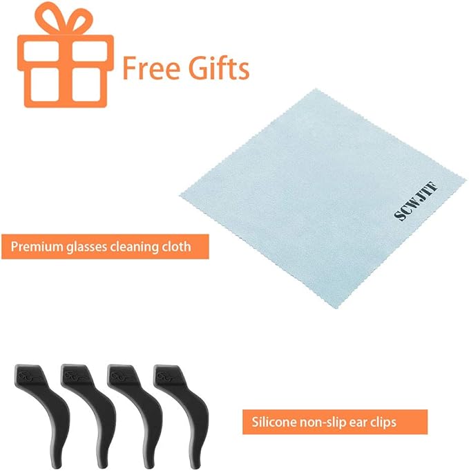 4PCS Premium Nylon Eyeglass Straps, Adjustable Eyewear Retainers, Anti-slip Eyeglass Chains Lanyard, Sport Sunglass Retainer Holder Strap for Men and Women's, with 2 Pairs Eyeglass Ear Grips