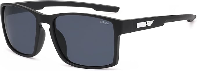 SOJOS Polarized Sunglasses for Driving, Outdoor Sports - Square UV Protection Shades Men Women