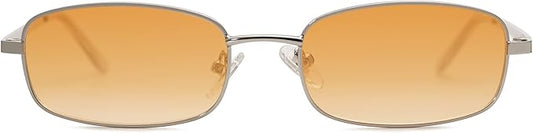 SOJOS Trendy Small Y2k Rectangle Sunglasses Womens Mens, Retro Narrow Chic Thin Skinny Sunnies SJ1187