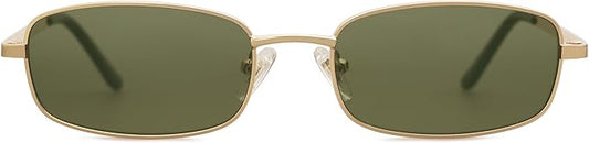 SOJOS Trendy Small Y2k Rectangle Sunglasses Womens Mens, Retro Narrow Chic Thin Skinny Sunnies SJ1187