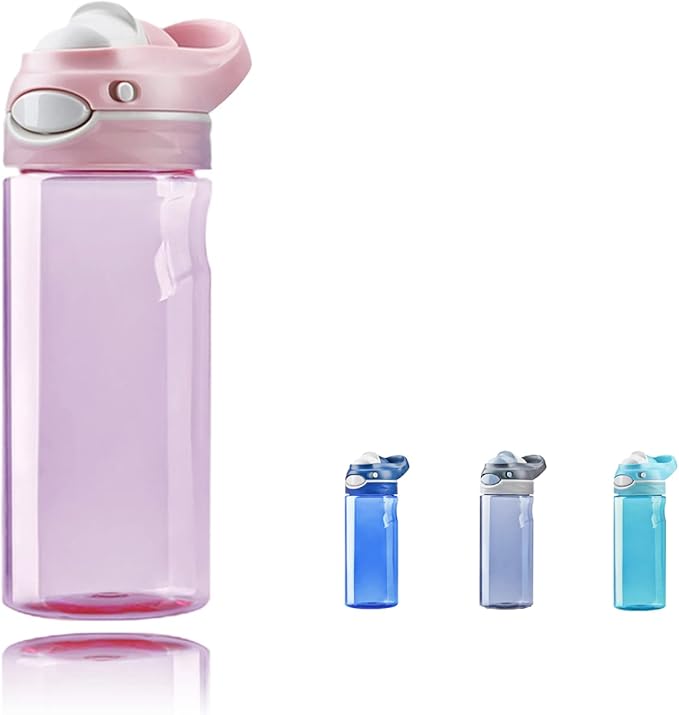 DEARART 20oz Pink Water Bottle No Straw Wide Mouth Easy Clean, 100% Leak Proof One Hand Carry Easily, Suit Sports School Office Yoga Gym Working etc.
