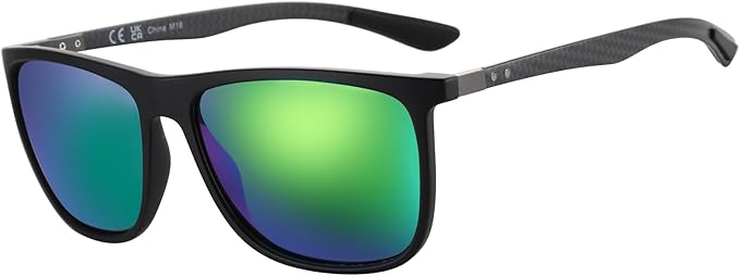 ZENOTTIC Square Polarized Sunglasses for Men Ultralight Carbon Fiber Sun Glasses Driving Fishing Golf Sports UV400 Protection