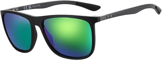 ZENOTTIC Square Polarized Sunglasses for Men Ultralight Carbon Fiber Sun Glasses Driving Fishing Golf Sports UV400 Protection