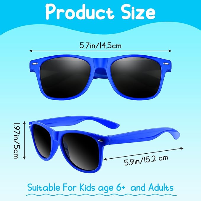 ASTARON Black Sunglasses Bulk, 6/12/24/48 Pack Sunglasses Party Favors for Summer Beach Pool Birthday Wedding Party Supplies