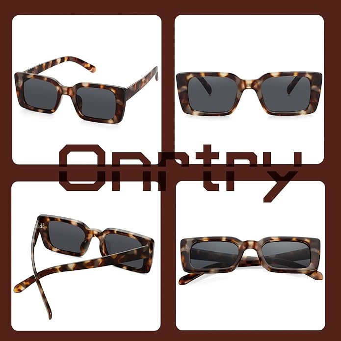 Onrtry Rectangle Sunglasses for Women Men Vintage Fashion Sun Glasses