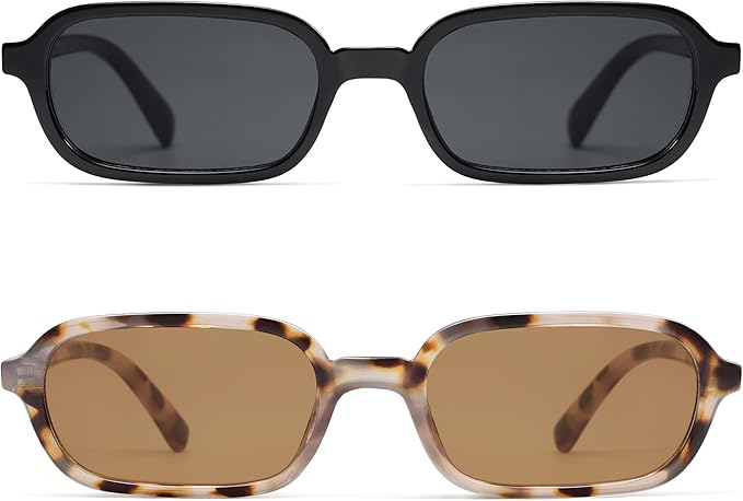 Retro Rectangular Sunglasses for Women Vintage Fashion Trendy Funny Small 90s Square Sunnies 2025 AP3698