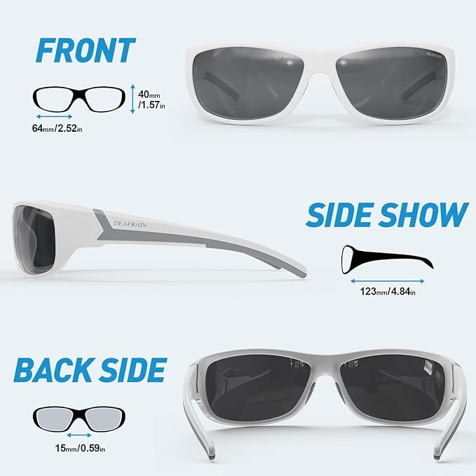 DEAFRAIN Polarized Sports Sunglasses for Men Women Driving Fishing Cycling Running UV Protection