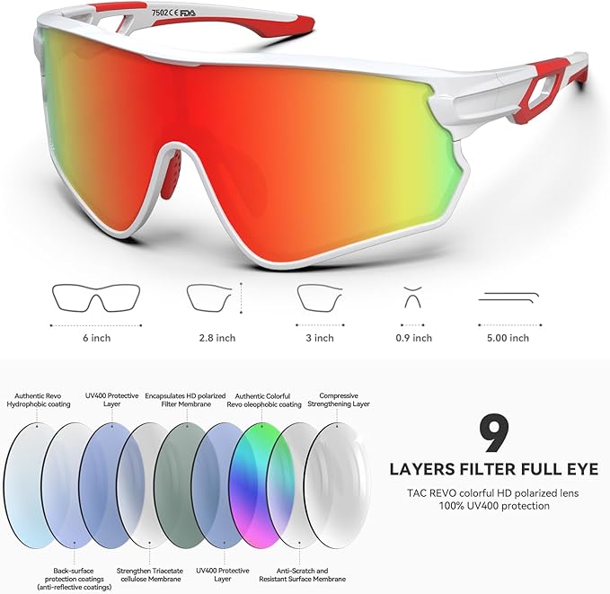 BEACOOL Polarized Sports Sunglasses for Men Women Youth Baseball Cycling Running Driving Fishing Golf Motorcycle TAC Glasses