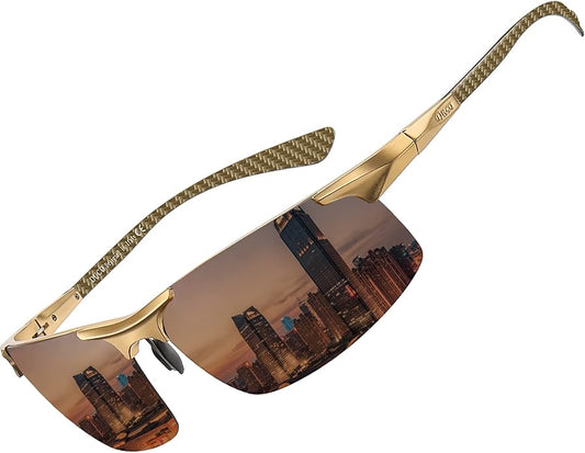 DUCO Mens Sunglasses Polarized Sports Fishing Running Driving Carbon Fiber Sunglasses for Men UV400 Protection DC8277